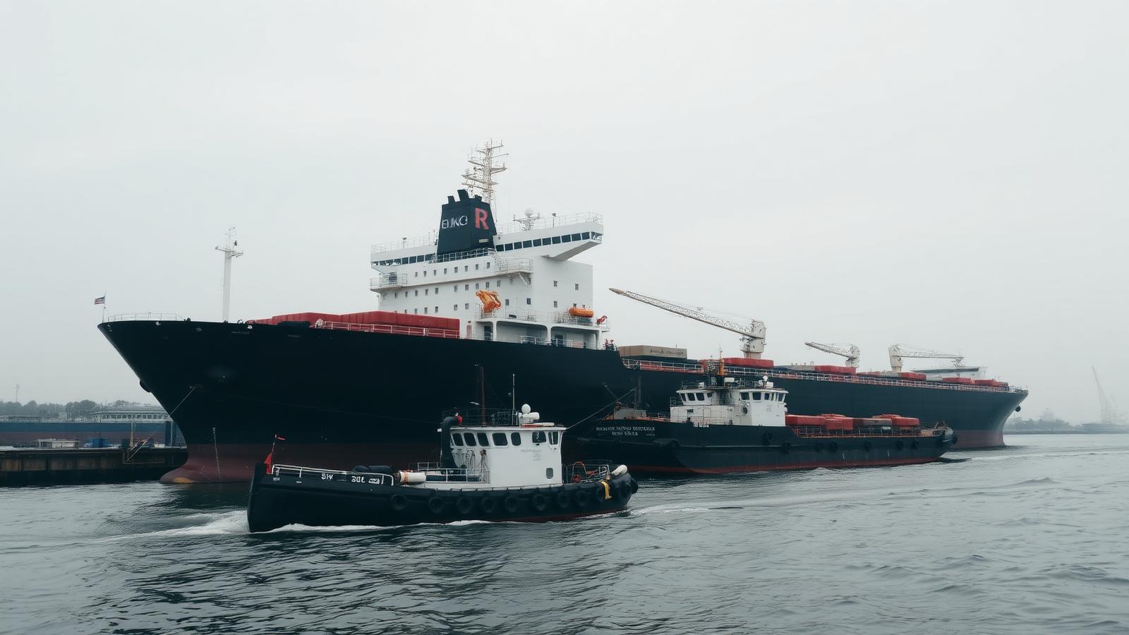 An offshore oil production platform operating in calm tropical waters.